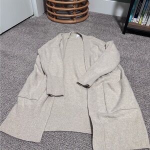 Lole Light Beige Long Knit Cardigan